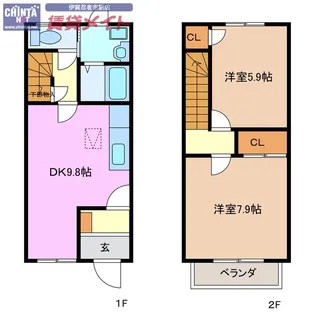 三重県伊賀市佐那具町【一戸建】の間取り