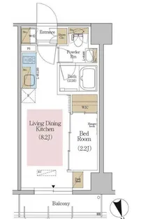 東京都中央区入船2【マンション】の間取り