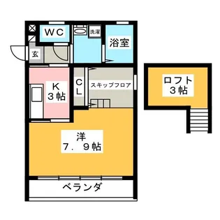 ルネス川花【3階】の間取り