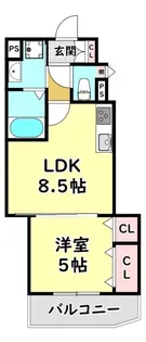 大阪府四條畷市大字清瀧【アパート】の間取り