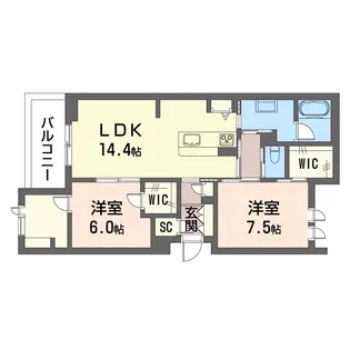 パークビュー湘南辻堂【2階】の間取り