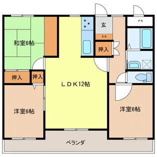 山手ハイツ【2階】の間取り