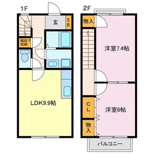 愛知県額田郡幸田町大字横落字郷前【一戸建】の間取り