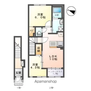 成田市八代アパート工事【2階】の間取り