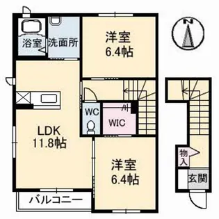 ハイツアンジェリー B棟【2階】の間取り