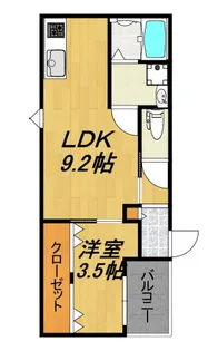 1LDKの間取り画像