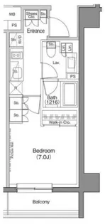 ザ・パークハビオ神楽坂香月【1階】の間取り