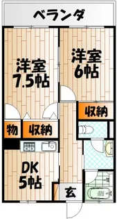 大里東マンション【1階】の間取り