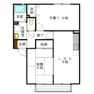 ドミール西平 B【2階】の間取り