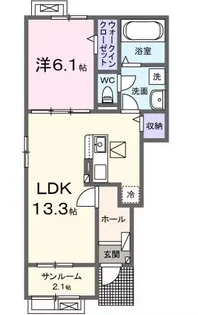 クラウド安芸【1階】の間取り