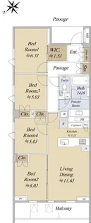 テラス武蔵野中町【3階】の間取り