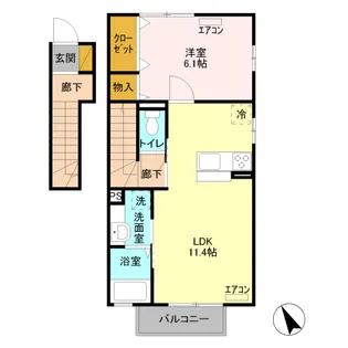 レモングラス 釜井B棟【2階】の間取り