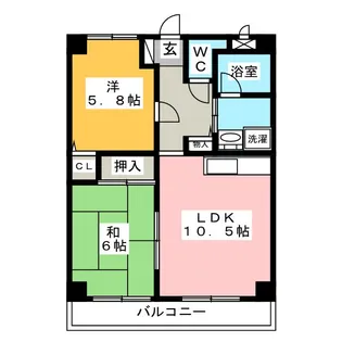 パティオ木下II【5階】の間取り
