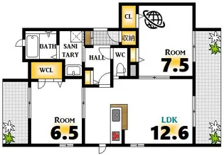 舟入リバーサイドコート【1階】の間取り