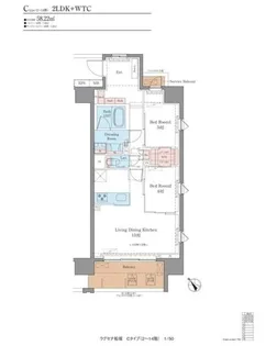 LUXENA船堀【13階】の間取り