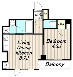 メインステージ府中中河原駅前(住吉町5)【5階】の間取り