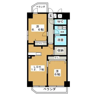 ハピネス車道【2階】の間取り