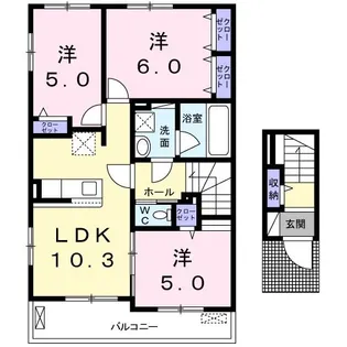 ベルメゾン南巽I【2階】の間取り