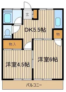 第2秋元荘【2階】の間取り