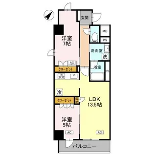 エマリーグレース【7階】の間取り