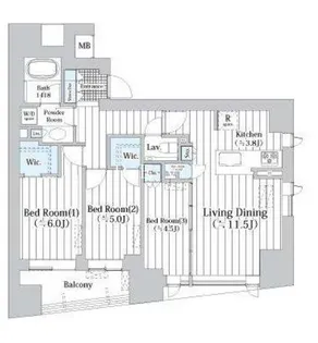 ザグランクラッセ日本橋イースト【4階】の間取り