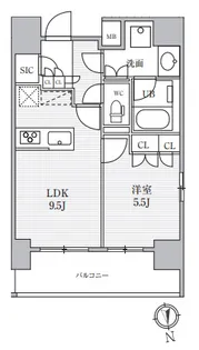 SEASON FLATS 上野稲荷町【5階】の間取り