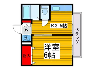 サニーハイツB【1階】の間取り