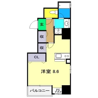 アルファレガロ大橋通【6階】の間取り