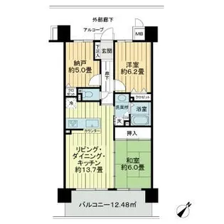 サーパス医大南【8階】の間取り