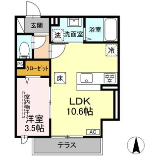 D Paina新吉田東【2階】の間取り