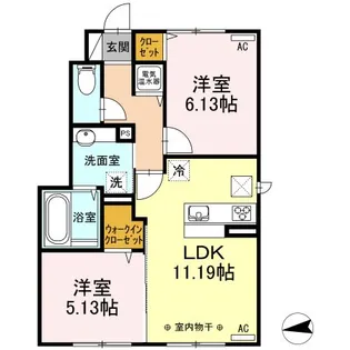 グランディールII【1階】の間取り