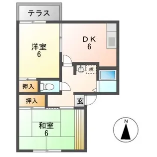 ドミール島泉A棟【1階】の間取り