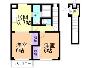 ニューシティシャルム2【2階】の間取り