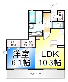 シャルマン栗田【1階】の間取り