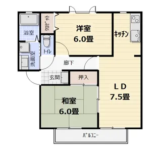 サンリード網野【1階】の間取り