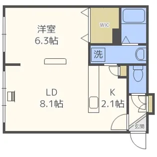 コラージュ琴似【1階】の間取り
