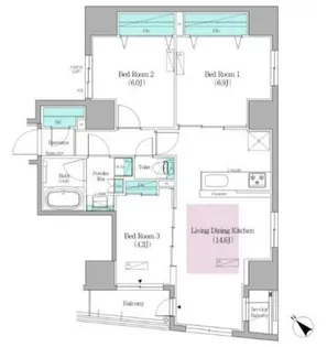 アーバネックス日本橋馬喰町II【7階】の間取り