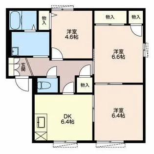 旭前フレグランス【1階】の間取り