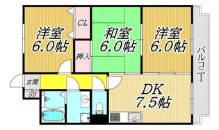 メゾンデール富松【4階】の間取り