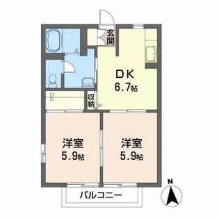 グレイスたけくま【2階】の間取り