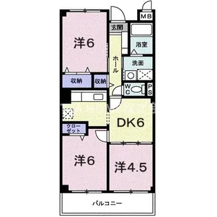 ライジングパレス【4階】の間取り