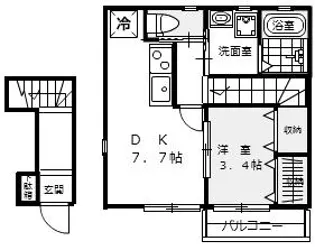 リエッタ西条岡町【2階】の間取り