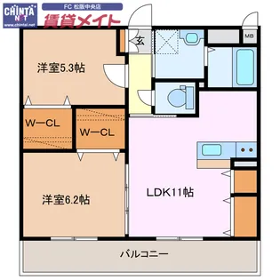 グラン西松ノース【3階】の間取り