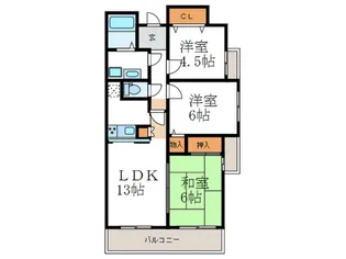 グローバル北白川【5階】の間取り
