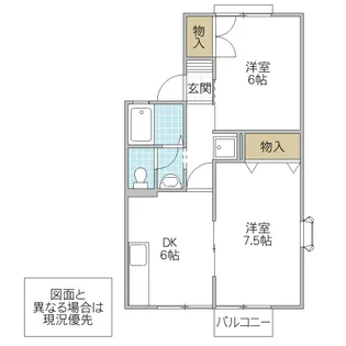 ベルエール B棟【2階】の間取り