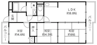 クレスティ栗田 冨波乙【3階】の間取り