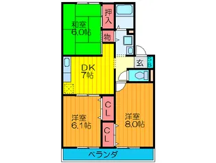 ミモザ【1階】の間取り