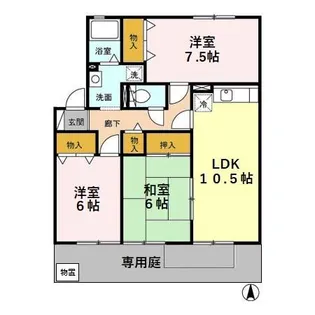 サンセジュール【1階】の間取り