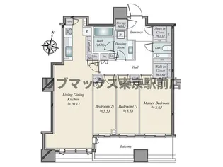 パークタワー勝どきサウス【55階】の間取り