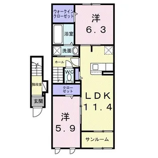 メディオ パーロ B【2階】の間取り
